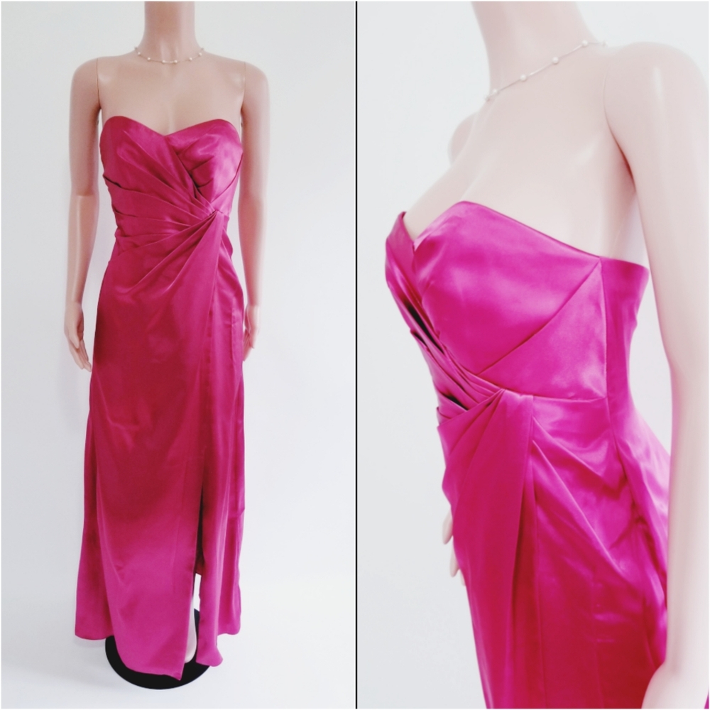 Red Strapless Maxi Party Dress by David Bridal